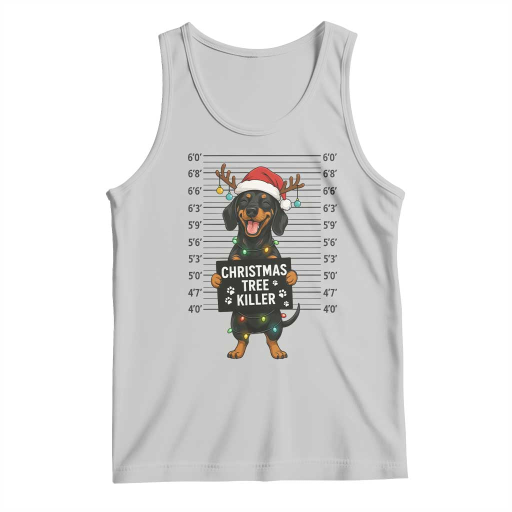 Christmas Dachshund Tank Top Funny Christmas Tree Killer TS12 Ash Print Your Wear