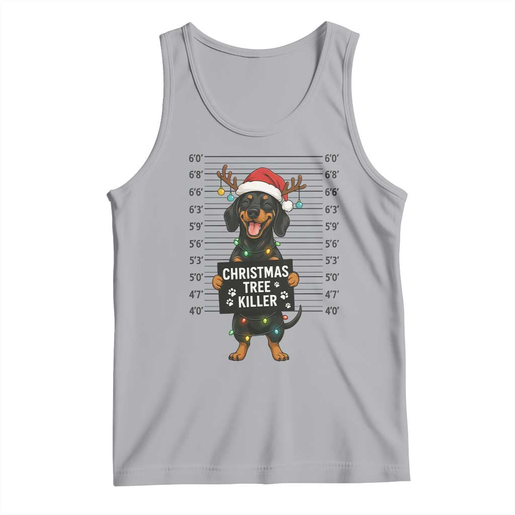 Christmas Dachshund Tank Top Funny Christmas Tree Killer TS12 Athletic Heather Print Your Wear