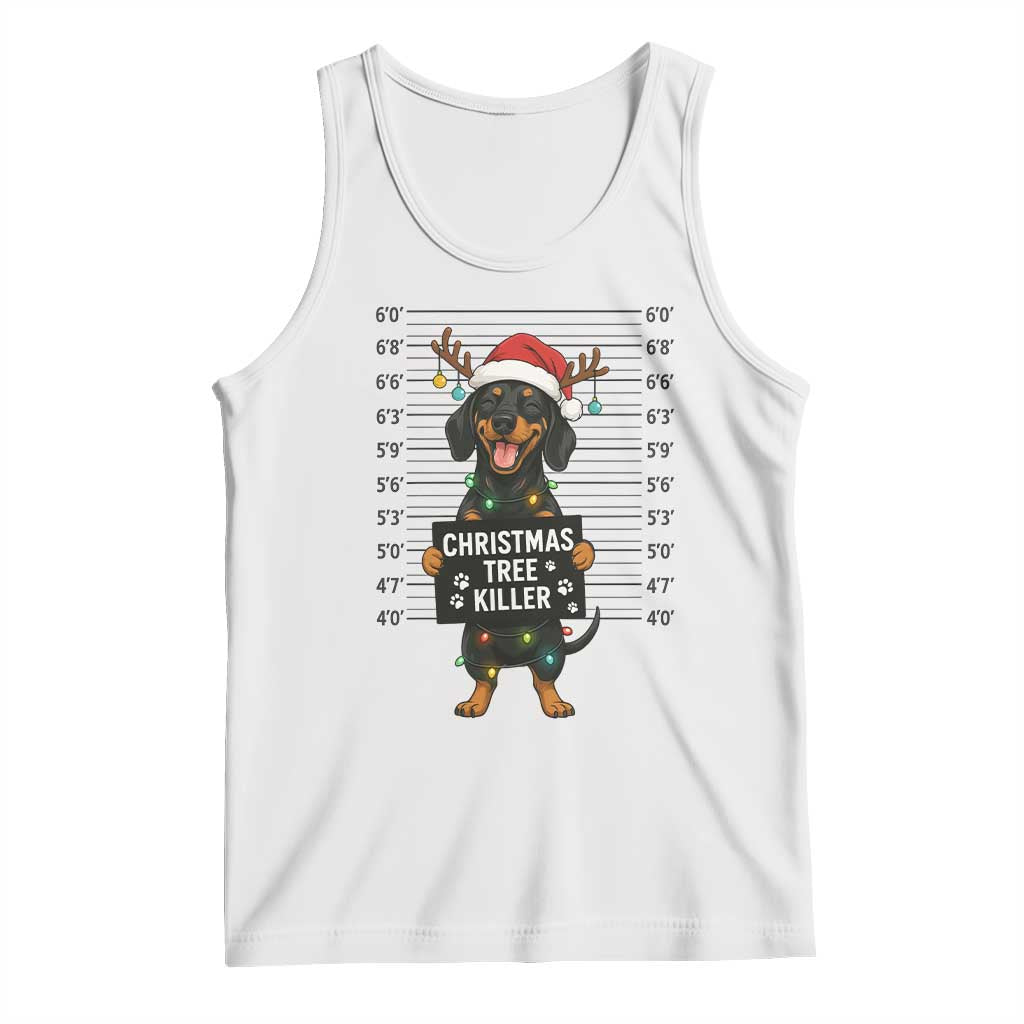 Christmas Dachshund Tank Top Funny Christmas Tree Killer - Print Your Wear