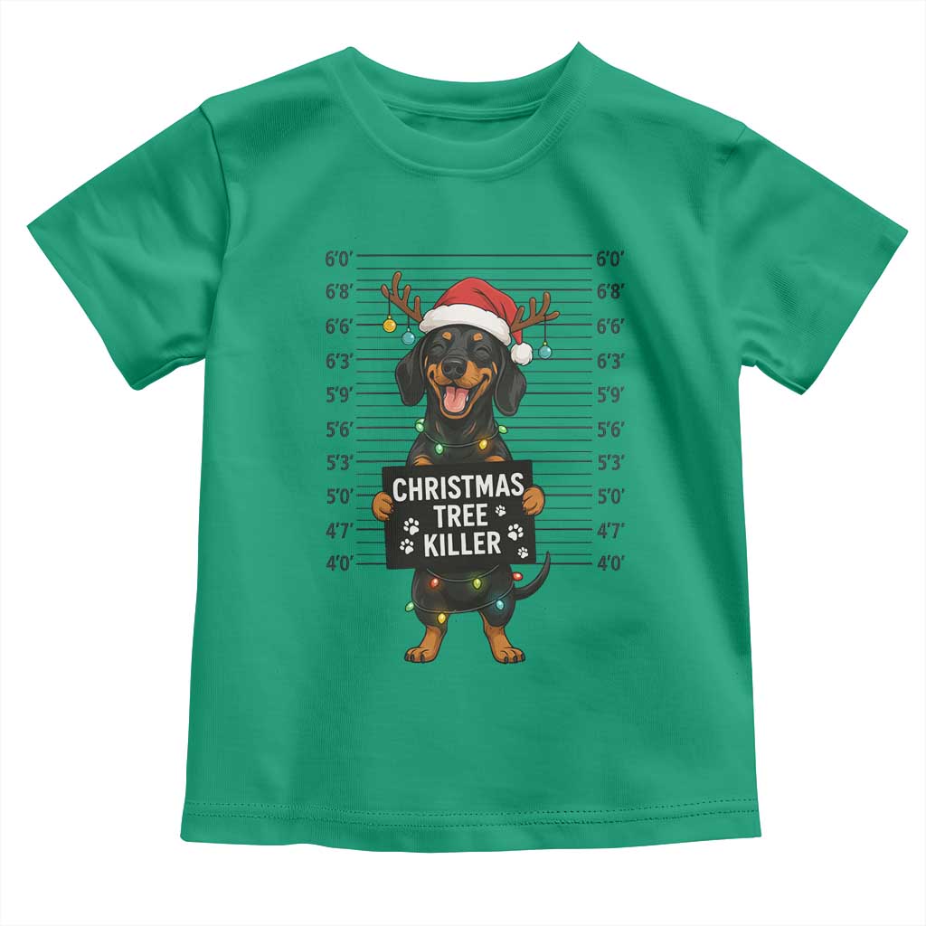 Christmas Dachshund Toddler T Shirt Funny Christmas Tree Killer TS12 Irish Green Print Your Wear