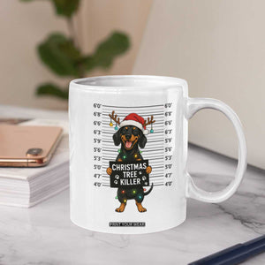 Christmas Dachshund Coffee Mug Funny Christmas Tree Killer TS12 Print Your Wear