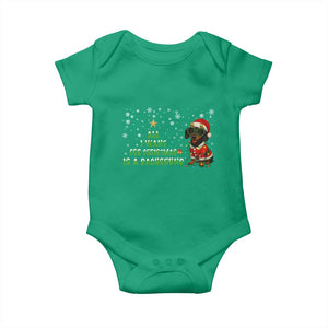 Christmas Dachshund Baby Onesie All I Want For Christmas Is A Dachshund TS12 Irish Green Print Your Wear