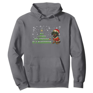 Christmas Dachshund Hoodie All I Want For Christmas Is A Dachshund TS12 Charcoal Print Your Wear