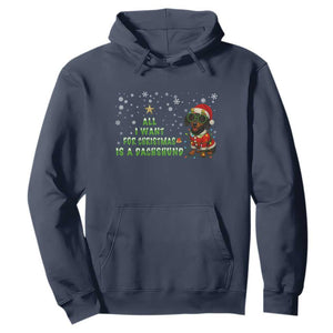 Christmas Dachshund Hoodie All I Want For Christmas Is A Dachshund TS12 Navy Print Your Wear