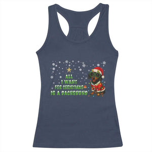 Christmas Dachshund Racerback Tank Top All I Want For Christmas Is A Dachshund TS12 Navy Print Your Wear