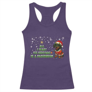 Christmas Dachshund Racerback Tank Top All I Want For Christmas Is A Dachshund TS12 Purple Print Your Wear