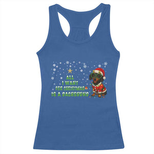 Christmas Dachshund Racerback Tank Top All I Want For Christmas Is A Dachshund TS12 Royal Blue Print Your Wear