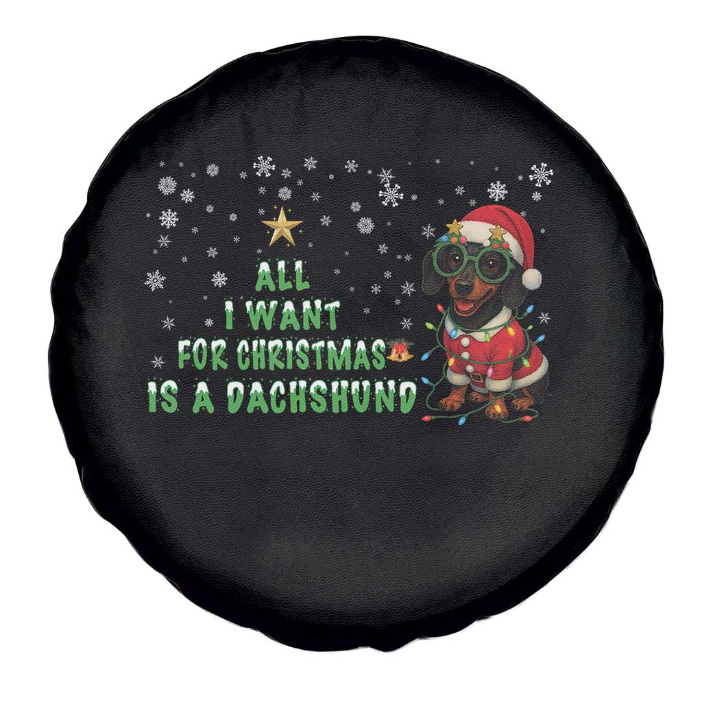 Christmas Dachshund Spare Tire Cover All I Want For Christmas Is A Dachshund TS12 Print Your Wear