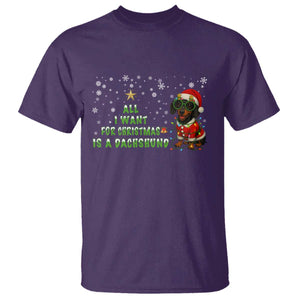 Christmas Dachshund T Shirt All I Want For Christmas Is A Dachshund TS12 Purple Print Your Wear