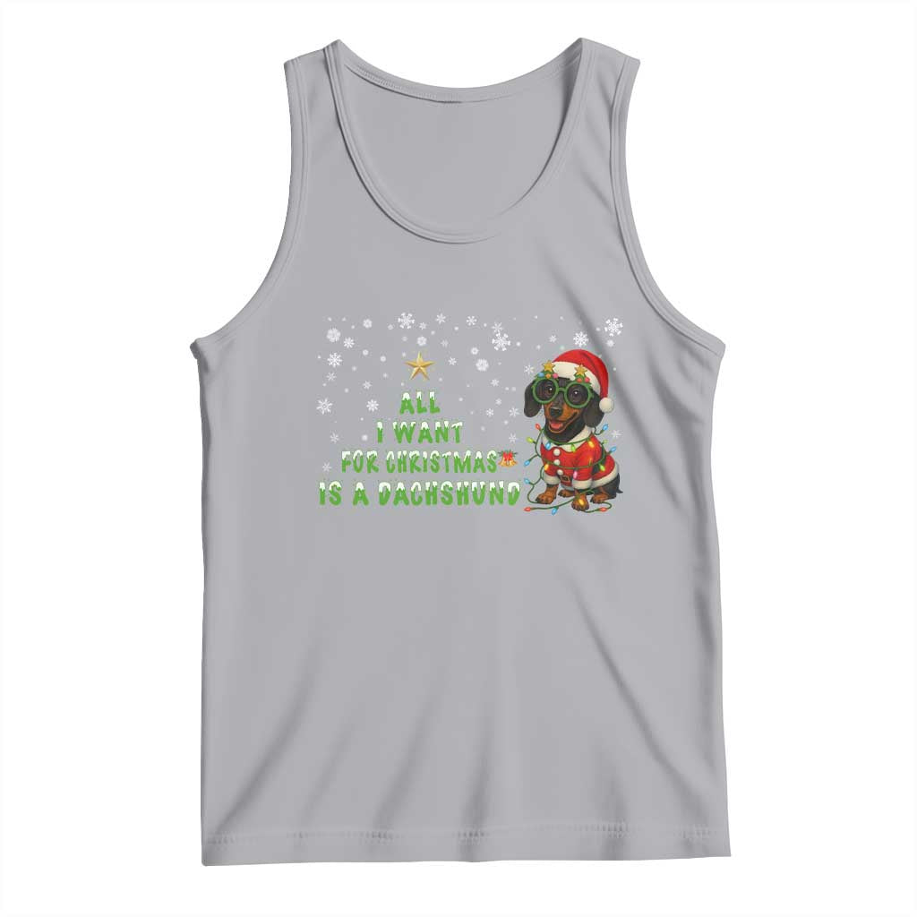 Christmas Dachshund Tank Top All I Want For Christmas Is A Dachshund TS12 Athletic Heather Print Your Wear