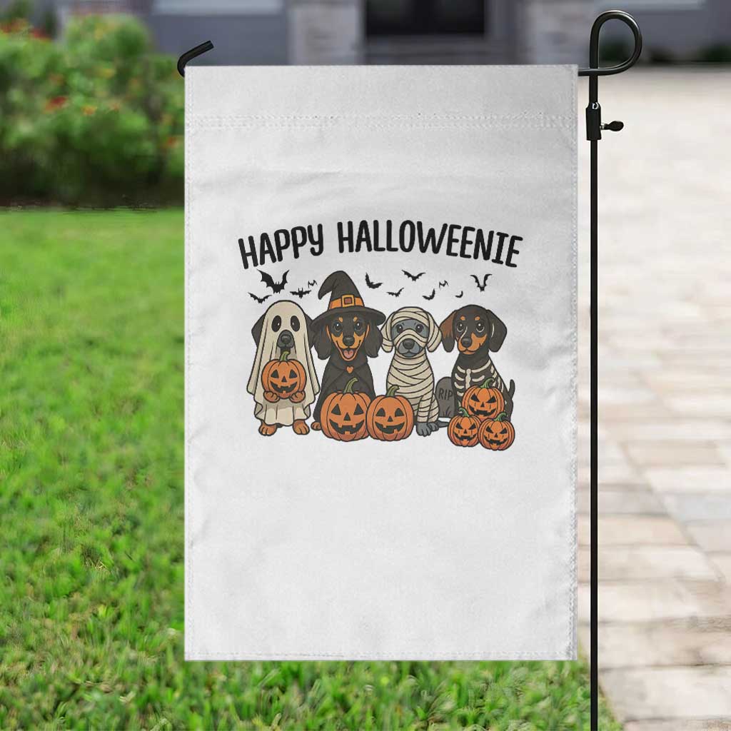 Funny Halloween Dachshund Garden Flag Happy Halloweenie TS12 Print Your Wear