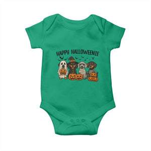 Funny Halloween Dachshund Baby Onesie Happy Halloweenie TS12 Irish Green Print Your Wear
