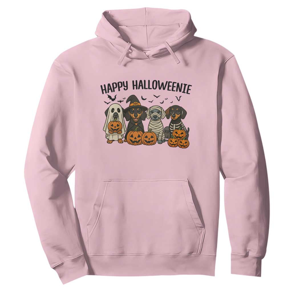 Funny Halloween Dachshund Hoodie Happy Halloweenie TS12 Light Pink Print Your Wear