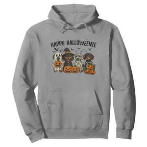 Funny Halloween Dachshund Hoodie Happy Halloweenie TS12 Sport Gray Print Your Wear