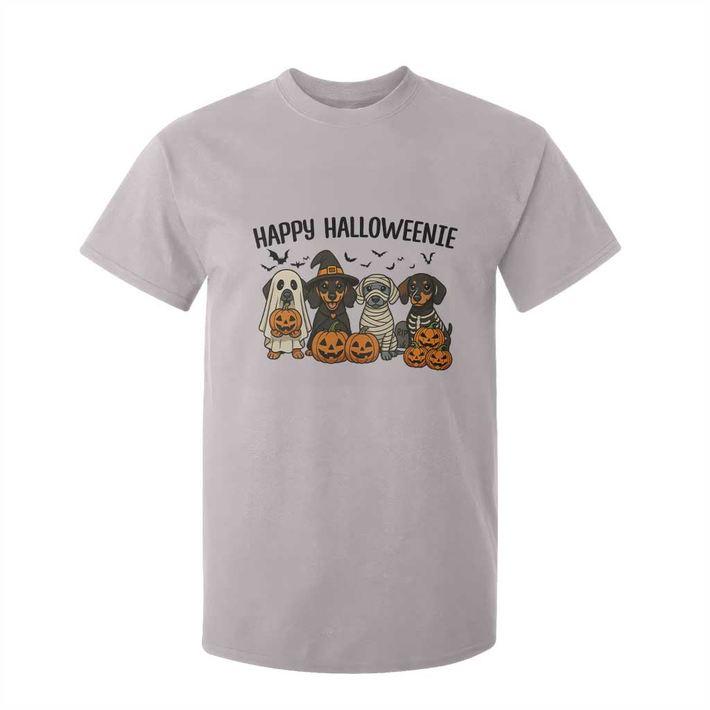 Funny Halloween Dachshund T Shirt For Kid Happy Halloweenie TS12 Ice Gray Print Your Wear