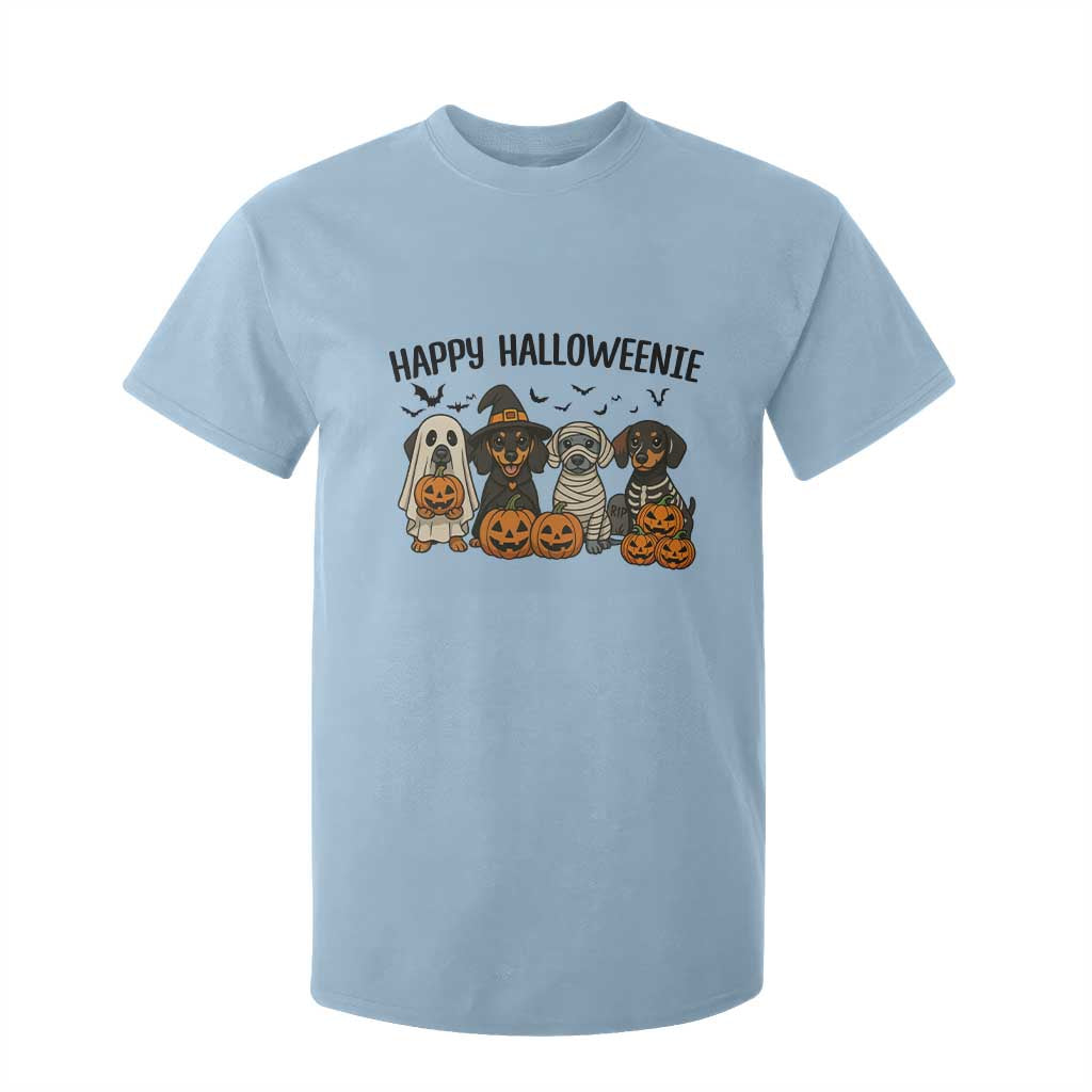 Funny Halloween Dachshund T Shirt For Kid Happy Halloweenie TS12 Light Blue Print Your Wear