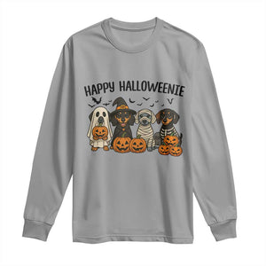 Funny Halloween Dachshund Long Sleeve Shirt Happy Halloweenie TS12 Sport Gray Print Your Wear