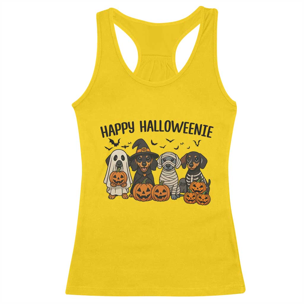 Funny Halloween Dachshund Racerback Tank Top Happy Halloweenie TS12 Daisy Print Your Wear