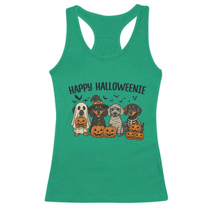 Funny Halloween Dachshund Racerback Tank Top Happy Halloweenie TS12 Irish Green Print Your Wear