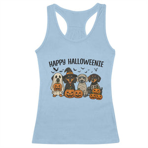 Funny Halloween Dachshund Racerback Tank Top Happy Halloweenie TS12 Light Blue Print Your Wear
