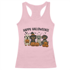 Funny Halloween Dachshund Racerback Tank Top Happy Halloweenie TS12 Light Pink Print Your Wear