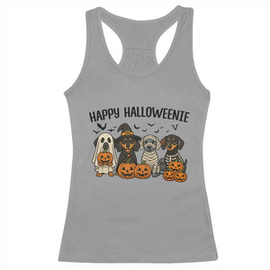 Funny Halloween Dachshund Racerback Tank Top Happy Halloweenie TS12 Sport Gray Print Your Wear