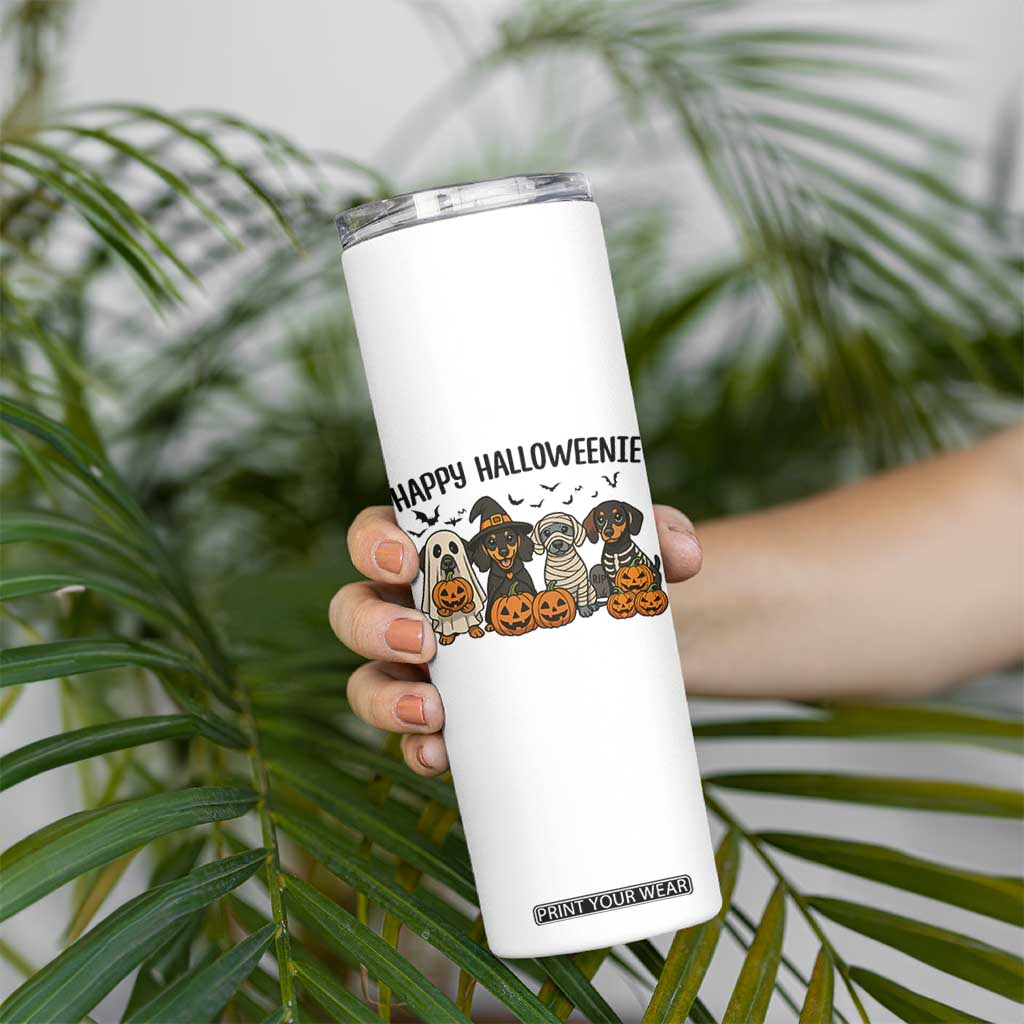 Funny Halloween Dachshund Skinny Tumbler Happy Halloweenie TS12 Print Your Wear