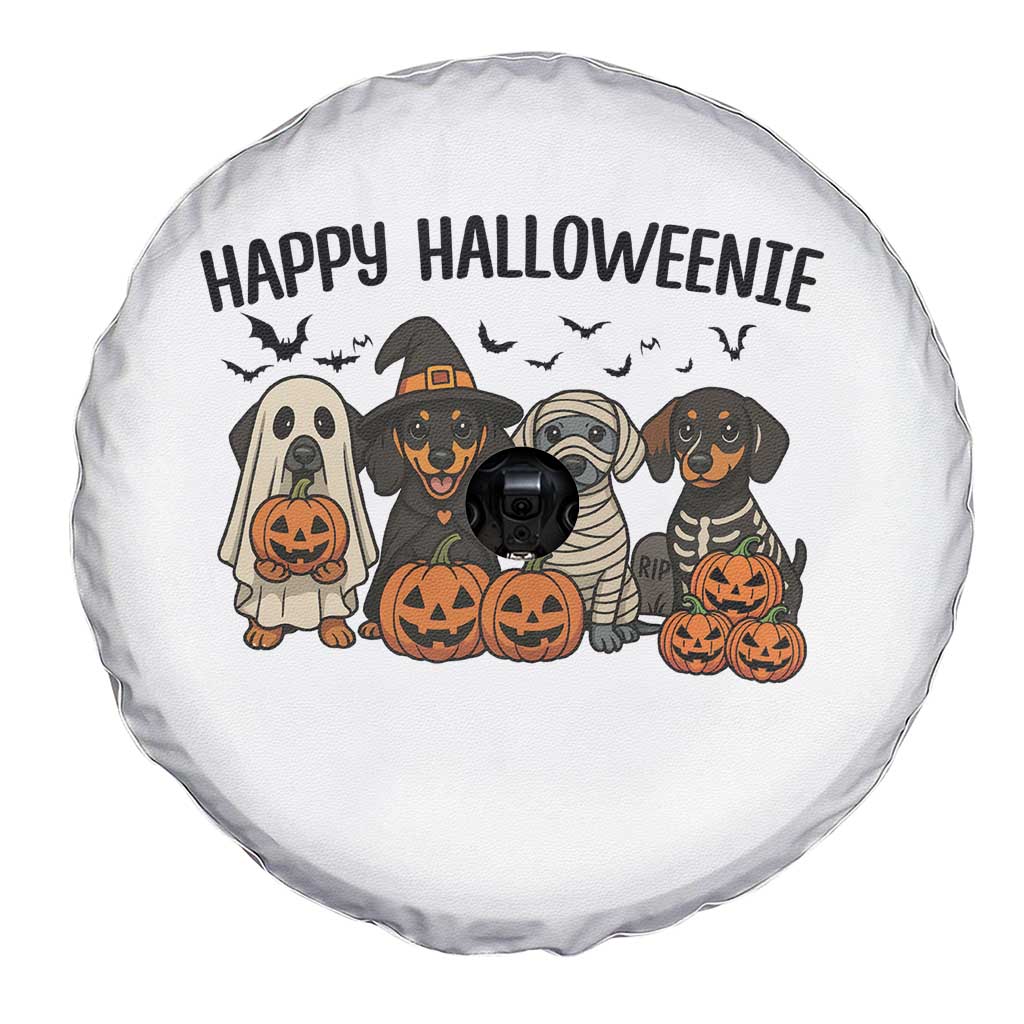 Funny Halloween Dachshund Spare Tire Cover Happy Halloweenie TS12 Print Your Wear