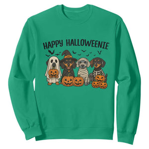 Funny Halloween Dachshund Sweatshirt Happy Halloweenie TS12 Irish Green Print Your Wear