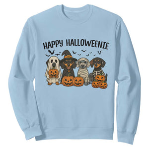Funny Halloween Dachshund Sweatshirt Happy Halloweenie TS12 Light Blue Print Your Wear