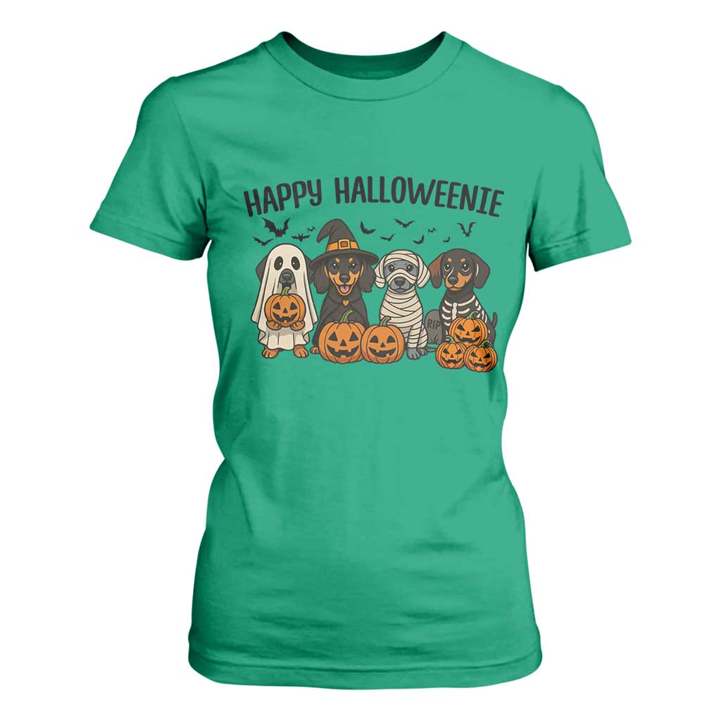 Funny Halloween Dachshund T Shirt For Women Happy Halloweenie TS12 Irish Green Print Your Wear