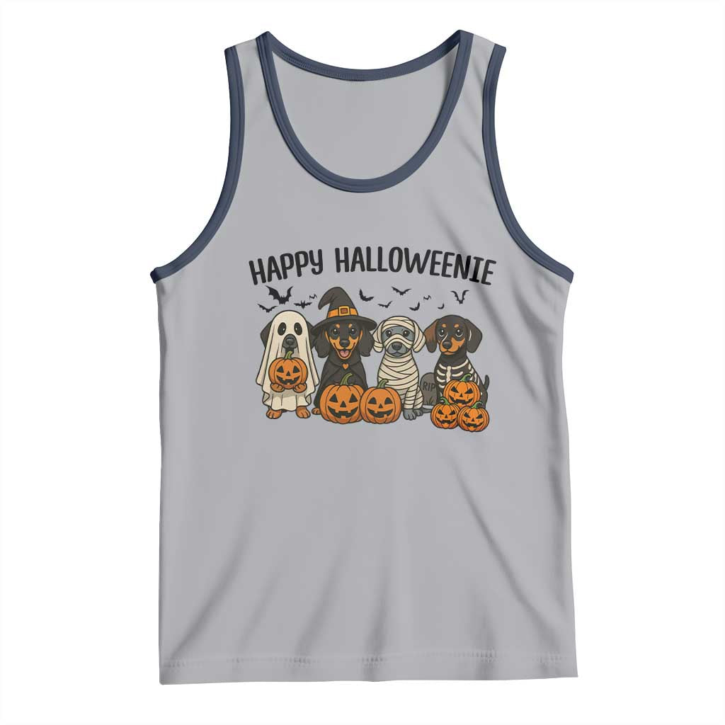 Funny Halloween Dachshund Tank Top Happy Halloweenie TS12 Athletic Heather Navy Print Your Wear