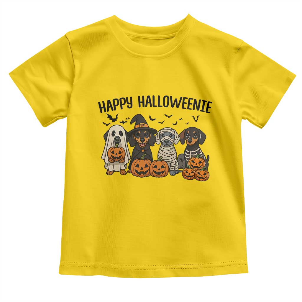 Funny Halloween Dachshund Toddler T Shirt Happy Halloweenie TS12 Daisy Print Your Wear