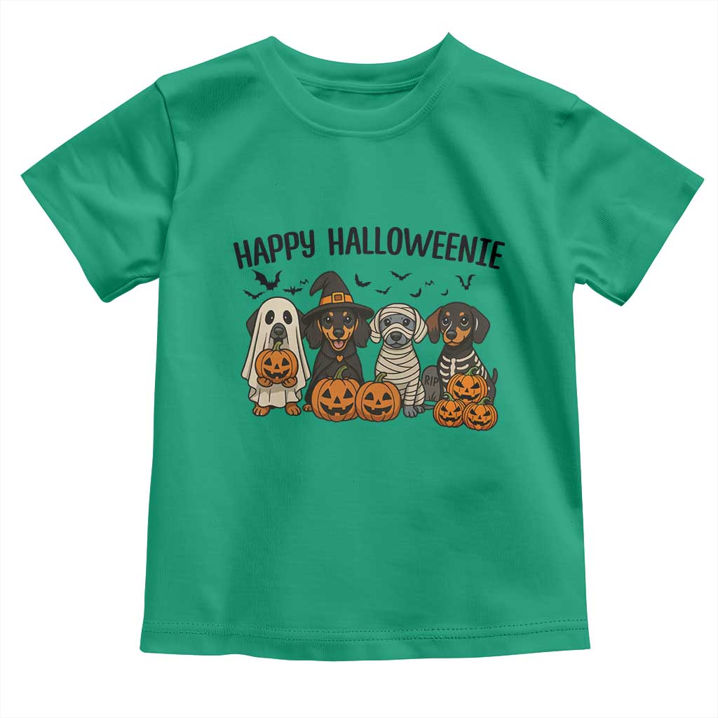Funny Halloween Dachshund Toddler T Shirt Happy Halloweenie TS12 Irish Green Print Your Wear