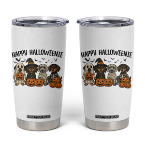 Funny Halloween Dachshund Tumbler Cup Happy Halloweenie TS12 White Print Your Wear