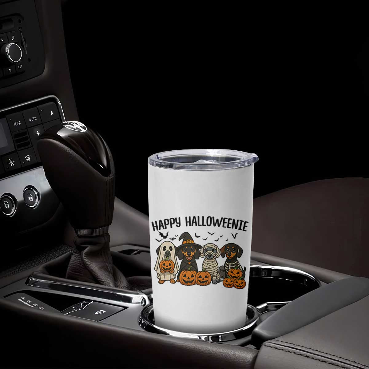 Funny Halloween Dachshund Tumbler Cup Happy Halloweenie TS12 Print Your Wear