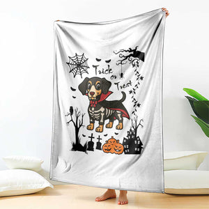 Funny Halloween Gift Throw Blanket Trick Or Treat With My Dachshund Dracula TS12 Print Your Wear