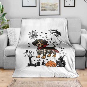 Funny Halloween Gift Throw Blanket Trick Or Treat With My Dachshund Dracula TS12 Print Your Wear