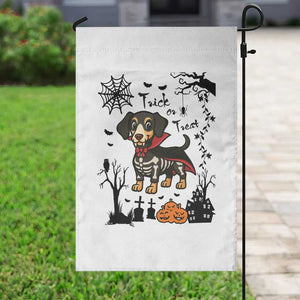 Funny Halloween Gift Garden Flag Trick Or Treat With My Dachshund Dracula TS12 Print Your Wear