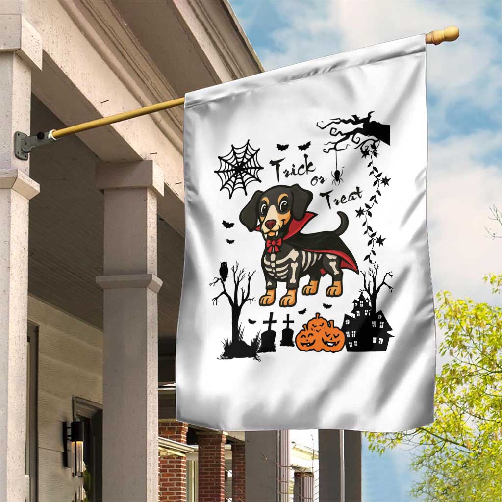 Funny Halloween Gift Garden Flag Trick Or Treat With My Dachshund Dracula TS12 Print Your Wear