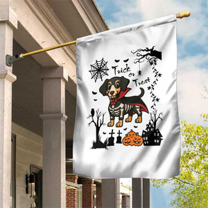 Funny Halloween Gift Garden Flag Trick Or Treat With My Dachshund Dracula TS12 Print Your Wear