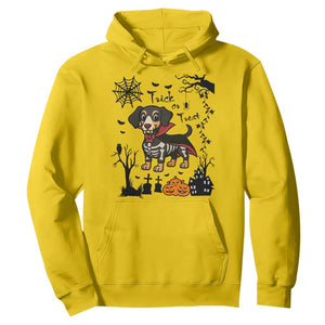 Funny Halloween Gift Hoodie Trick Or Treat With My Dachshund Dracula - Print Your Wear