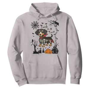 Funny Halloween Gift Hoodie Trick Or Treat With My Dachshund Dracula - Print Your Wear