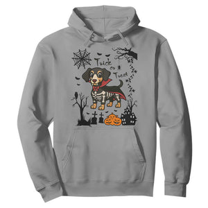 Funny Halloween Gift Hoodie Trick Or Treat With My Dachshund Dracula TS12 Sport Gray Print Your Wear
