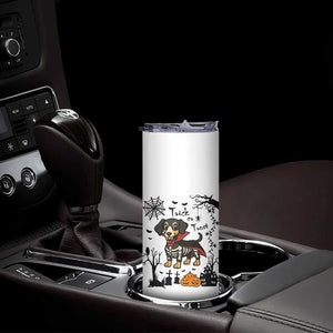 Funny Halloween Gift Skinny Tumbler Trick Or Treat With My Dachshund Dracula TS12 Print Your Wear