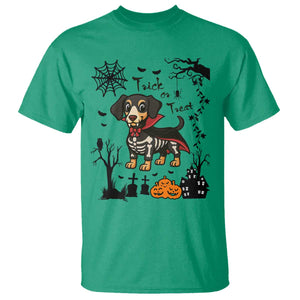 Funny Halloween Gift T Shirt Trick Or Treat With My Dachshund Dracula - Print Your Wear