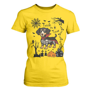 Funny Halloween Gift T Shirt For Women Trick Or Treat With My Dachshund Dracula - Print Your Wear