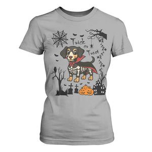 Funny Halloween Gift T Shirt For Women Trick Or Treat With My Dachshund Dracula - Print Your Wear