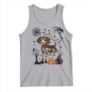 Funny Halloween Gift Tank Top Trick Or Treat With My Dachshund Dracula TS12 Athletic Heather Print Your Wear