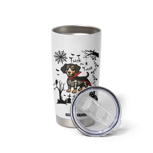 Funny Halloween Gift Tumbler Cup Trick Or Treat With My Dachshund Dracula TS12 Print Your Wear